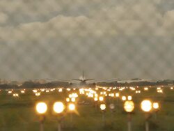 Airplane landing Stock Footage