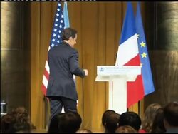 French president arrives at University; speech to students News Clip