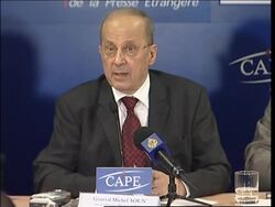 Press conference by exiled opposition politician News Clip