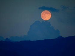 Moon Rising in Alps Stock Footage
