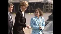 Princess Diana attends an art exhibition in Southwark News Clip