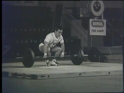 International weightlifting competition Stock Footage