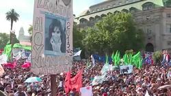 CLEAN : Thousands of supporters gather to say adios to Cristina Kirchner News Clip