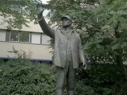 Karl Marx Statue Stock Footage