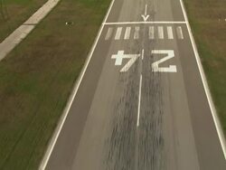 AERIAL REAR POV plane landing at the Aeroport International Saint-Tropez/ La Mole, France Stock Footage