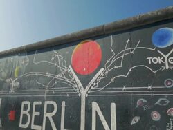 Berlin Wall, Grafitti, Murals,TD Stock Footage