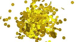 Falling gold coin with alpha. Stock Footage