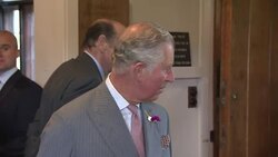 Prince Charles inspecting paintings at Chartwell News Clip
