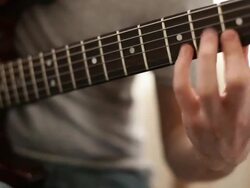 Close up video of guitarists hands Stock Footage