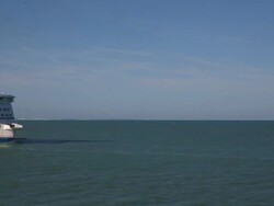 Ferries Cross The Channel From Calais Stock Footage