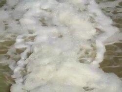 CU TU  Bubbling waste water Stock Footage