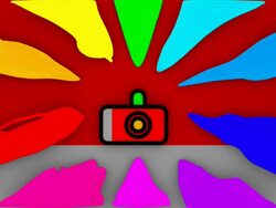 Bouncing Digital Camera flashing colorful Paint Splashes Stock Footage