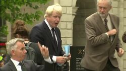 Boris Johnson Arrives For 7/7 Bombing Memorial Service News Clip