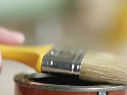 Brush on the varnish Stock Footage