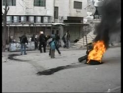 WRAP Aftermath of strike on Haniyeh's office,  Hebron clashes ADDS Olmert News Clip