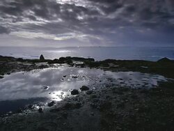 MS TS Shot of Woman Hiking on ridge overlooking Ocean / Cape Blanco State Park, Oregon, United States  Stock Footage