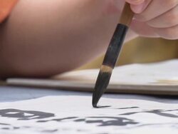 Chinese Writing Slow Motion Stock Footage