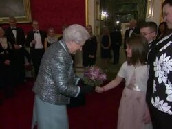 Queen Elizabeth II Receives Gift Of Flowers News Clip