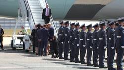 Trump arrives in UK for his first visit as president amid NATO tensions News Clip