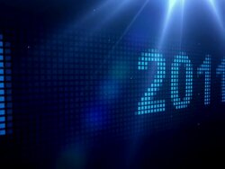 LED Scrolling 2011 - Blue on Black (Full HD) Stock Footage