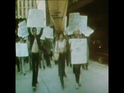 SYND 23 9 75 MUSICIANS AND DANCERS DEMONSTRATE ON BROADWAY FOR PAY RISE News Clip