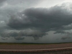 Thunderstorm Timelapse over Highway Stock Footage