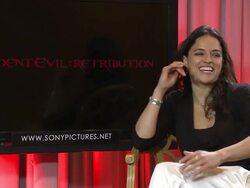 INTERVIEW - Michelle Rodriguez on how she loves to play video games Stock Footage