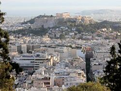 The City of Athens with the Acropolis in the distance, Athens, Greece Stock Footage