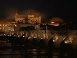 Cathedral Mosque & Roman bridge Cordoba Stock Footage