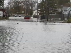 Flooded streets after Hurricane Sandy Stock Footage
