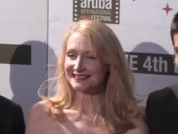 Giuseppe Cioccarelli, Claudio Massenza, Patricia Clarkson, Jonathan Vieira, Ruba Nadda, guest, Fadia Nadda at the Cairo Time: Aruba International Film Festival at Aruba . (Footage by WireImage Video/GettyImages) Stock Footage