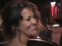 Brooke Burke and David Charvet outside Boulevard3 in Hollywood at the Celebrity Sightings in Los Angeles at Los Angeles CA. (Footage by WireImage Video/GettyImages) Stock Footage