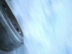 Driving on the snow road. Stock Footage