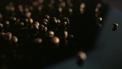 Falling coffee beans background. Stock Footage