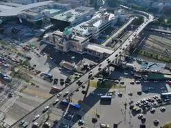 MS T/L Traffic at Seoul Train Station Area / Seoul, South Korea Stock Footage