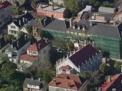 MS AERIAL ZI Shot of row houses / South Carolina, United States Stock Footage