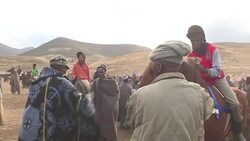 CLEAN : Tough jockeys and fierce gambling at Lesotho horseracing News Clip