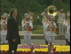 Czech prime minister Mirek Topolanek makes official visit News Clip