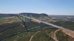 Aerial of Millau Viaduct Stock Footage