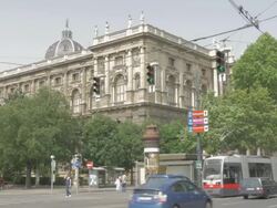 Trams near Natural History Museum Stock Footage