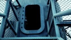Shelter made from submarine part Stock Footage