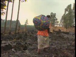 Goma aerials, plane, aid distributed, refugees going back News Clip