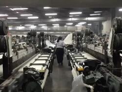 Vietnamese Textile Factory Interior Stock Footage