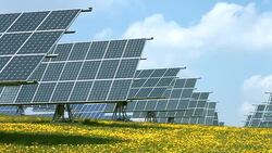 Solar Power Station PAN (4K/UHD to HD) Stock Footage
