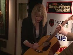Carrie Keagan at the Starburst Presents Songwriters Music Series To Benefit The VH1 Save The Music Foundation With Matthew Morrison at New York NY.  Stock Footage