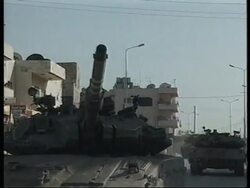 WRAP Tanks leave Bethlehem, Arafat and Burns meeting News Clip