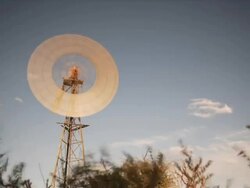 Timelapse windpump, Kuruman River Reserve, Northern Cape, South Africa Stock Footage