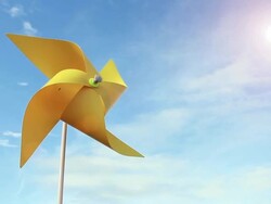 Origami Wind Turbine Stock Footage