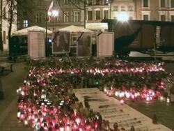 Torun, Poland memorial for the 2010 Polish Air Force Tu-154 crash occurred on 10 April 2010, killing all 96 people on board. These included the Polish president Lech Kaczy_ski and his wife. Stock Footage