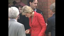Diana greeting people outside London Lighthouse News Clip